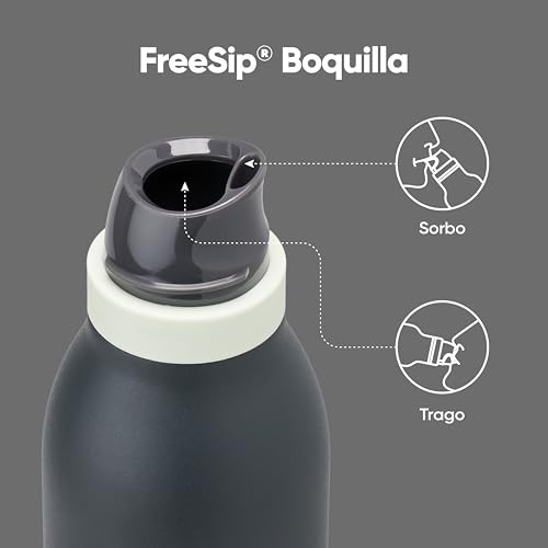 Owala FreeSip Twist Insulated Stainless Steel Water Bottle with Straw for Sports and Travel, BPA-Free, 24-oz, Blue/Grey (Foggy Tide) - color: Foggy Tide, size: 24 Ounces