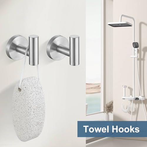 Brushed Nickel Bathroom Hardware Accessories Set, 5 Pieces Round Towel Bar Set Toilet Paper Holder Towel Rail Set for Bathroom Stainless Steel Wall Mounted Bathroom Set,23.6 in - color: Brushed Nickel, size: 5 Pieces A