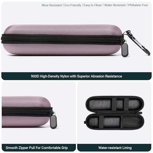 Nincha Compact Electric Toothbrush Travel Case, EVA Protective Storage Bag for Philips Sonicare/Oral-B, Waterproof Portable Carrying Case with Mesh Pocket & Elastic Bands (Smoky Pink) - color: Smoky Pink