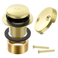 Gold Bathtub Drain Tip-Toe Tub Trim Set with Two-Hole Overflow Faceplate Bathroom Tub Drains Replacement Conversion Tub Drain Kit Assembly with Universal Fine & Coarse Thread - color: Gold