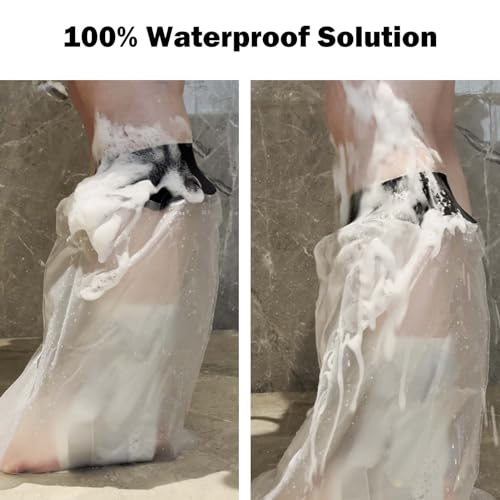 Cast Covers for Shower Leg, Waterproof Cast Cover for Showering, Cast Protector for Shower Leg Adult, Shower Boots for Foot after Surgery, Ankle, Foot (Diameter - 7.9") - color: Short Leg, style: Soft Black