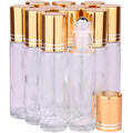 inice 12 Pack Essential Oil Roller Bottles 10ml Clear Glass Bottles Stainless Steel Roll On Ball Metal Cap for Daily Care - color: Clear Rolelr Bottles - 12 PACK