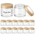 12 Pack 2 OZ Glass Jars with Lids, Small Glass Containers with Plastic Woodgrain Lids & Inner Liners, Reusable Travel Containers for Creams, Makeup, Lotion, Cosmetic, Ointment - color: Clear-12Pcs 2 Oz