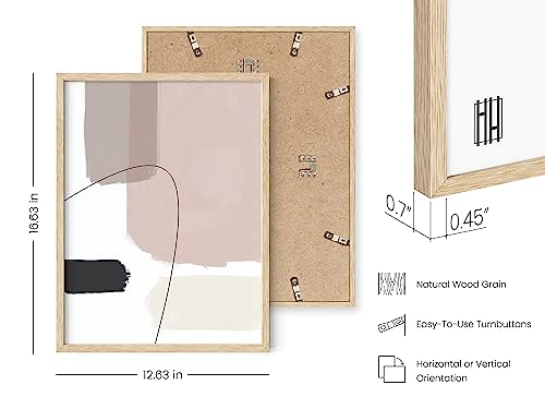 HAUS AND HUES Minimalist Wall Art - Set of 3 Neutral Art, Modern Abstract Decor, Geometric Boho Beige (Beige Frame, 12x16) - color: Paint, size: 12"L x 16"W, style: Beige Framed