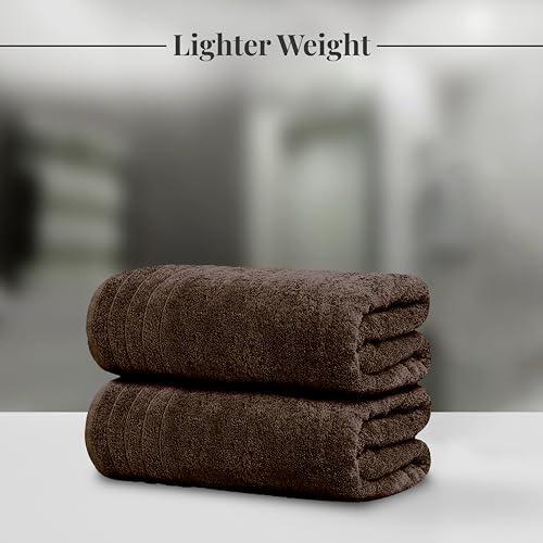 Tens Towels Pack of 4 Extra Large Bath Towels 30 x 60 Inches, 100% Cotton, Larger & Lighter Weight, Quicker to Dry, Super Soft and Absorbent, Perfect for Bathroom, Brown - color: Brown
