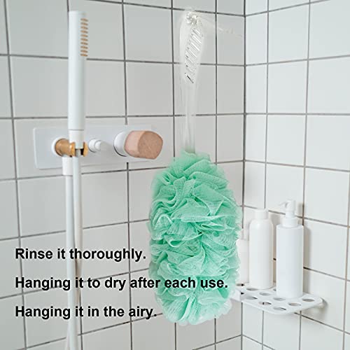 PPHAO - Bath Loofahs on a Stick for Men - Bath Brush Long Handle for Shower Elderly - Loofah Sponge for Women - Plastic Loofah - Bath Body Brush - Green Loofah - 2Pack - style: Green and Green