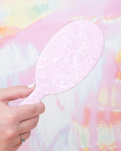 FRAMAR Iridescent Wet Hair Brush Detangler – Detangle Brush For Curly Hair, Hair Detangler Brush For Kids, Holographic Girls Hair Brush, Pink Hairbrush For Women – Removes Knots Without Pulling - color: Iridescent