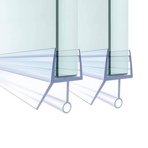 Shower Door Bottom Seal,2 PCS 3/8" X 36" Shower Door Sweep for 3/8 Inch Glass,Frameless Glass Door Seal Strip to Seal 11mm Gap,Stop Shower Leaks and Create a Water Barrier - size: For 3/8" Glass