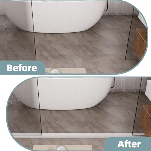 39Inch New Shower Threshold Water Dam Barrier,Collapsible Self-Adhesive Silicone Shower Water Guard for Bathroom Bathtub and Kitchen,Shower Water Blocker Suitable for Wheelchair Access(White) - color: White, size: 39 Inch