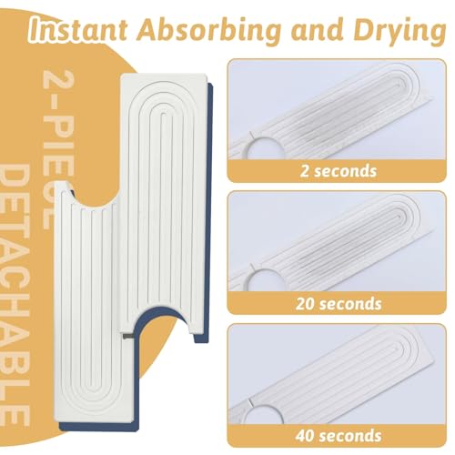 Faucet Mat for Kitchen Sink with Sandpaper, Diatomaceous Earth Faucet Splash Guard, Fast Drying Sink Protector Stone, Water Absorbing Stone Mat for Bathroom Sink Counter, Gift for Mother's Day, White - size: 23.6" x 3.9"