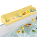 AGPTEK 24 Inch Bathtub Splash Guard with 10 Suction Cups, Silicone Tub Water Splash Guard for Bathtub, Bath Toy Tray Holder Play Shelf for Kids, Universal for Bathroom, Kitchen Sink (Yellow) - color: Yellow