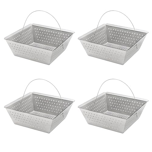 Leyso Stainless Steel Floor Sink Drop-in Basket Strainer Sink Drain Cover 8-1/2" x 8-1/2” x 3-1/8” for Kitchen, Restaurant, Bar, Buffet (Drop-in SS x 4) - style: Drop-in SS x 4