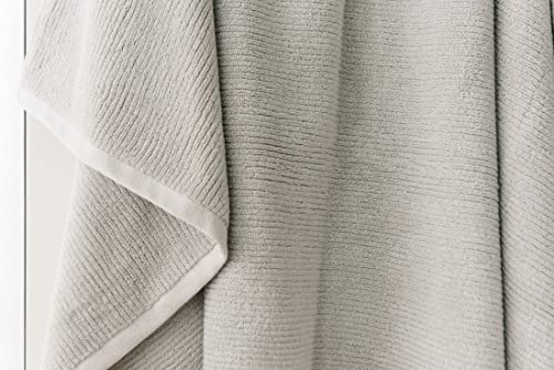 Cozy Earth Ribbed Washcloth Set - 60% Cotton 40% Viscose from Bamboo Bathroom Washcloths - Soft & Absorbent Textured Ribbed Pattern - 4 Pack Light Grey - color: Light Grey, size: Washcloth