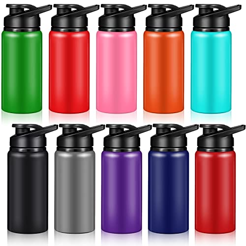 Mimorou 10 Pack Aluminum Water Bottles Bulk 17oz Reusable Leak-Proof Lightweight Sport Bottles Set for Travel Gym Team Camping & Party Favors, 10 Colors - color: Classic Color