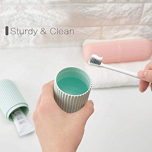2 PCS Travel Toothbrush Case, Portable Business Trips Camping Wash Cup Holder Organizer, Unbreakable Tooth Brush Suit Organizer for Bathroom Daily Use