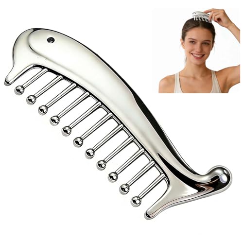 Gua Sha Tool For Face, Metal Gua Sha Comb For Scalp Massage & Scalp Gua Sha | Fixed Massage Points For Deep Scalp Massage & Head Gua Sha. Portable Massage Comb For Women, Relax Anytime At Home & Office - color: Stainless Steel Gua Sha