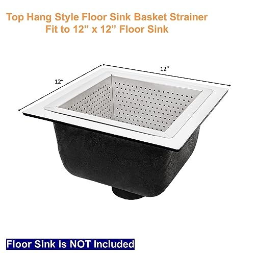 Leyso Stainless Steel Floor Sink Top Hang Basket Strainer Sink Drain Cover 10” x 10” x 4-3/4” for Kitchen, Restaurant, Bar, Buffet (4-3/4"H SS) - style: 4-3/4"H SS