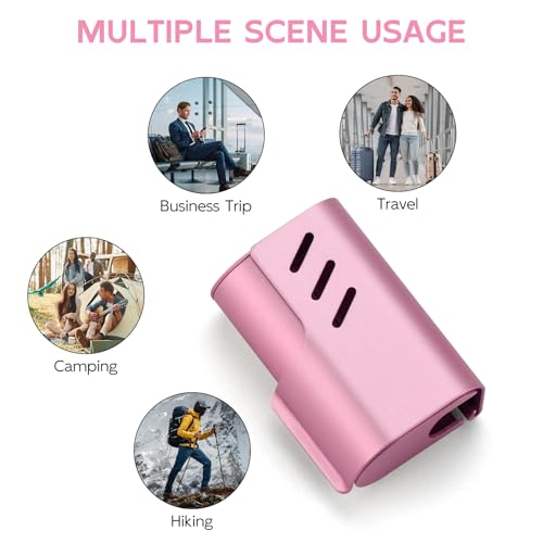 2PCS Aluminum Toothbrush Head Caps, Travel Toothbrush Top Cover, Portable Protector Clip Pod Fits Most Manual and Electric Toothbrush Heads for Household Traveling, Camping, School, Business - Pink - color: Pink-2pcs