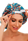 HIUMI Shower Cap for Long Hair Women, Womens Shower Cap Cute Reusable Large Shower Caps Waterproof Bath Cap(Green) - color: green