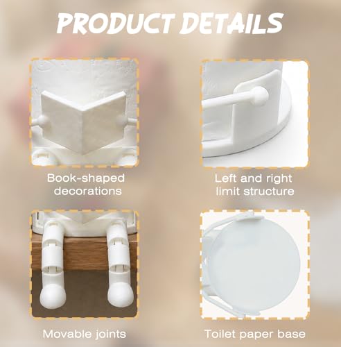 OYEFLY Funny Toilet Paper Holder, 3D Printed Toilet Roll Holder, Freestanding Plastic Bathroom Tissue Holder, Novelty Toilet Paper Stand for Bathroom Decor