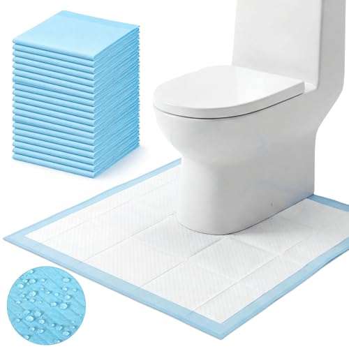 20 Pack Disposable Toilet Mats U Shaped Toilet Mat Absorbent Toilets Floor Protector Toilets Floor Protector from Urine for Potty Training, Anti Urine Commode Mat for Children(Blue) - color: Blue, size: Classic