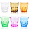 Plastic Drinking Glasses Set of 6, Unbreakable Coloured Water Tumbler, Acrylic Plastic Cups, Reusable Kids Drinking Cups for Children Kitchen Picnic Party Juice Whiskey Wine (6pc-6color-160ml/5.4oz) - color: 6pc-6color-160ml/5.4oz