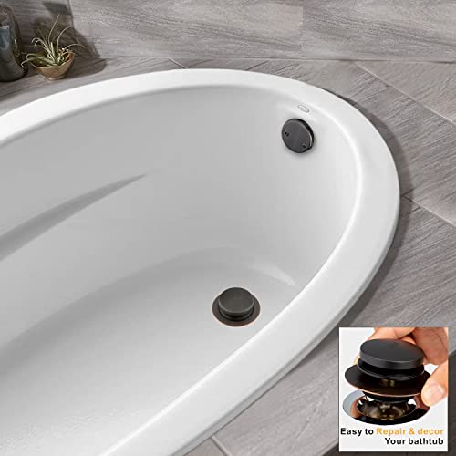 Artiwell Universal Tip Toe Bath Drain Stopper and Cover, Bathtub Drain Stopper, Replaces Lift and Turn, Tip-Toe and Trip Lever drains for Tub, EZ Installation and Clearing (Oil Rubbed Bronze) - color: Oil Rubbed Bronze