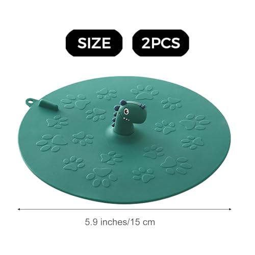 2Pcs Dinosaur & Grizzly Bear Flat Tub Stoppers | Cartoon Bathtub Stoppers, For Bathtub and Washbasin, Ceramic Washbasin Plug - color: Mixcolor3