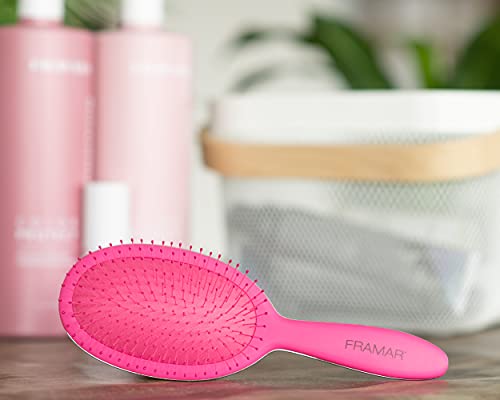 Framar Detangling Brush for Curly Hair – Hair Brushes for Women, Wet Hairbrush For Women, Hairbrushes, Pink Hair Brush Detangler, Reduces Breakage, Frizz and Static – Pink Brush - color: Pink