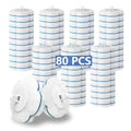 80 PCS Disposable Toilet Brush Cleaner Refills，Toilet Bowl Brush Handle Refills Cleaning System Replacement Heads Cleaner Pads for Bathtub Wash Basin (Only Refills，Only Fits Ucaimao) - White - size: 0 set+80 refills-White