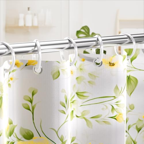 Amazer Plastic Shower Curtain Rings, 12 Pcs Shower Curtain Hooks, O Shape Wihte Shower Curtain Hooks Rings, Easy to Snap Closure Shower Hooks Rings Loops for Shower Curtain - color: White, size: 12 Pack