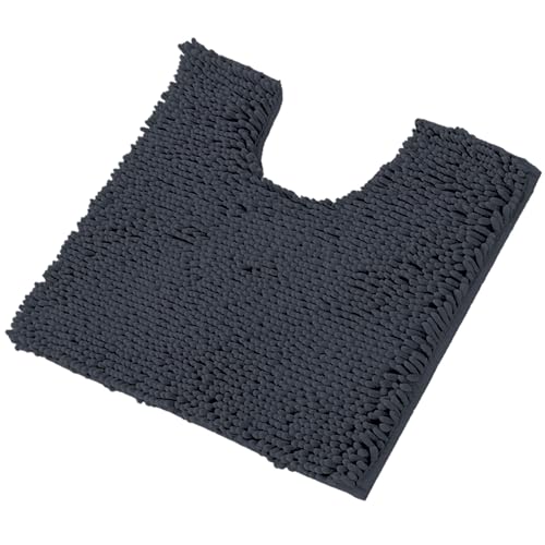 LuxUrux Bath Mat-Extra-Soft Plush Bath Shower Bathroom Rug,1'' Chenille Microfiber Material, Super Absorbent Bath Rug. Machine Wash & Dry (20 x 20 inch, Charcoal) - color: Charcoal, size: 20'' X 20'' U