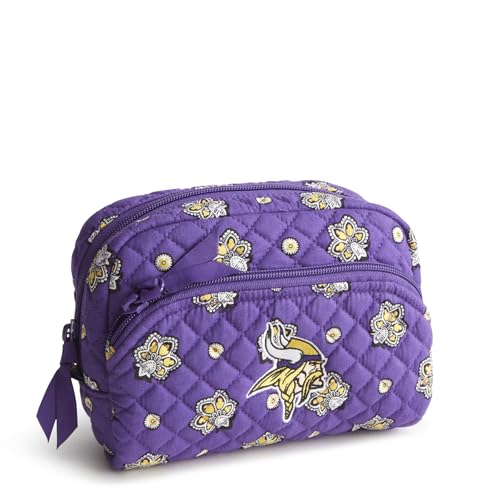 Vera Bradley Women's Cotton Nfl Medium Cosmetic Makeup Organizer Bag (Multiple Teams Available) - color: Purple /Gold Bandana With Minnesota Vikings, size: One Size