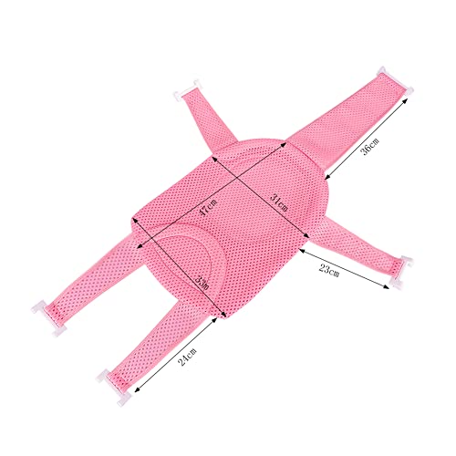 Baby Bath Seat Support Net Newborn Bath Cushion Pad Anti-Slip Infant Bathtub Sling Shower Mesh Mat Soft Bath Net Bath Pillow Adjustable Shower Pad for 0-18 Months - color: pink