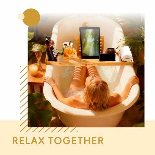 Premium Foldable Bamboo Bathtub Tray Caddy, Expandable Bath Caddy Tray with Holder, Natural Bath Shelf Over Tub, Spa Bathroom Accessories & Gifts for Home - color: Natural