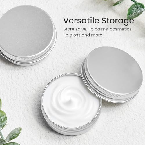TUZAZO 24Pack 1 Oz Aluminum Tin Cans with Screw Lid and Labels, Refillable Travel Sized Cosmetic Containers Small Tins for Salves, Lotion Bars, Beard Balms, Candles - size: 1oz*24
