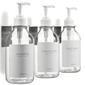 Shampoo and Conditioner Dispenser Wall Mounted Set of 2 Clear - No Drill Shower Soap Dispenser for Bathroom Refillable - Spa Hotel Style Accessories by MaisoNovo - color: Clear Set of 3