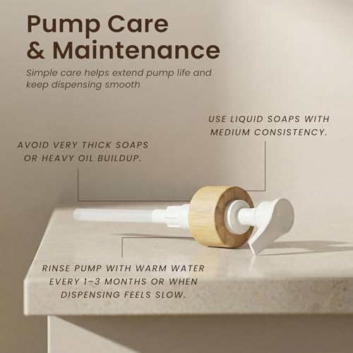 MaisoNovo Soap Dispenser Bathroom Set of 2-16.9 oz Bathroom Soap Dispenser Set - White Plastic Bottles x 2 with White Bamboo Pumps & Tray - color: Plastic White Bottles/ White Bamboo Pumps