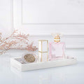 Emibele Bathroom Vanity Tray Countertop, 8" Rectangular Marble Resin Tray | Dresser Kitchen Sink Tray, for Jewelry Cosmetic Perfume Soap Candle, Compact Lightweight Waterproof, Mini Size, Gravel White - color: Gravel White, size: 7.7" x 3.9" x 0.8"