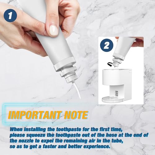 Monstake Automatic Toothpaste Dispenser Wall Mounted - Smart Electric Toothpaste Squeezer with 6 Adjustable Levels, Replaceable Nozzle, Rechargeable Toothpaste Holder for Bathroom, Kids and Adults