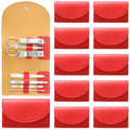 12 Set Manicure Set Bulk Mini Manicure Nail Clipper Kit 7 in 1 Stainless Steel Professional Nail Care Pedicure with Travel Portable Bag Grooming Kits for Women Men Home(Red) - color: Red