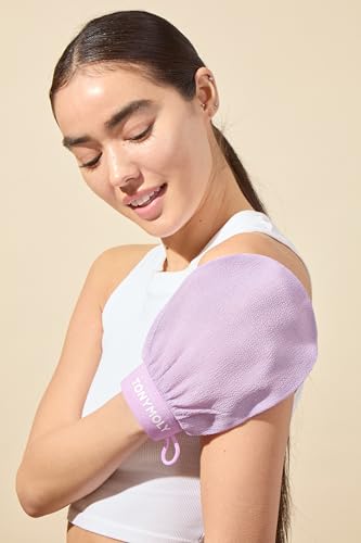 TONYMOLY Plum Bum K-Spa Exfoliating Glove – Korean Spa-Inspired Body Scrub Mitt for Deep Exfoliation, Smooth Skin & Glow, Reusable Biodegradable Viscose, 2 Pack