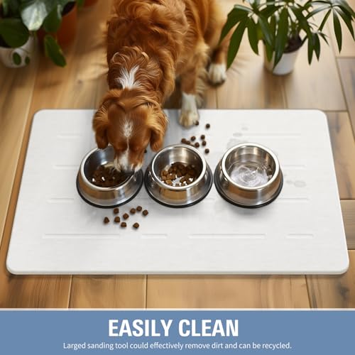 OTHWAY Large Stone Bath Mat, 32"x 20" Diatomaceous Earth Bath Mat for Bathroom Quick Drying Absorbing, Long Non-Slip Diatomite Hard Stone Shower Mat Instant Dry(White Grey) - color: White Grey
