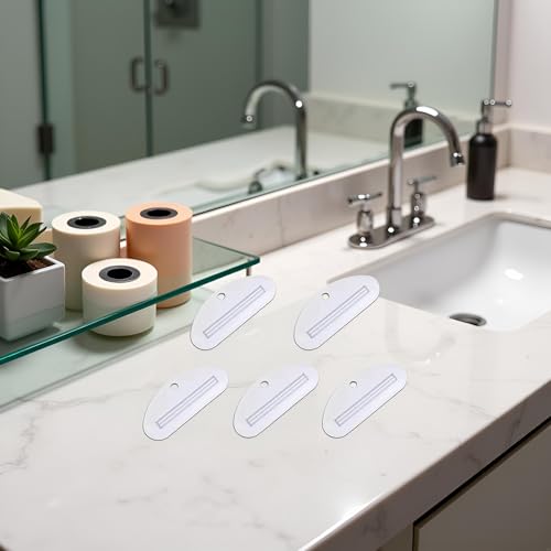 5Pcs White Plastic Toothpaste Squeezer, Toothpaste Tube Squeezer Dispenser, Toothpaste Clips for Saving Toothpaste,Simple and Practical, Bathroom Safety, Aids and Accessories
