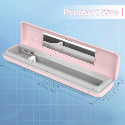 YourMate Toothbrush Sanitizer Case Travel Toothbrush Covers Case for Houshold and Traveling Power by AA Battery or USB-C Pink - color: Pink