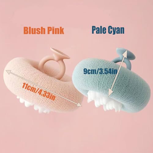 Super Soft Sunflower Suction Cup Bath Ball, 2026 Upgraded 2-in-1 Sunflower Bath Ball Exfoliating Bath Sponge Cleaning Brush, Mesh Shower Body Sponge Accessories for Women, Men Shower (2 Color) - color: Blue+pink