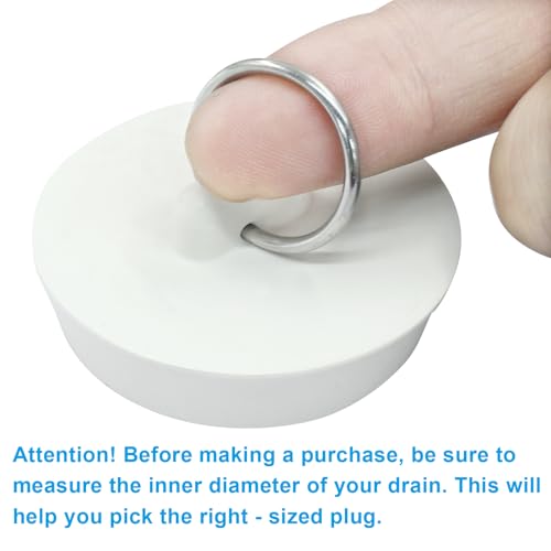 2 Pack Rubber Drain Stopper, 1-5/8 Inch Bathtub Plug | Hanging Ring, Universal Kitchen Sink Plugs, Bathroom Laundry - style: 1-5/8 Inch