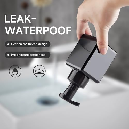 250ML Foaming Soap Dispenser, 2-Pack Plastic Hand Soap Dispenser, Refillable Leakproof Foam Pump Bottle with Waterproof Labels, for Shampoo, Body Wash - color: Black, size: 250ML