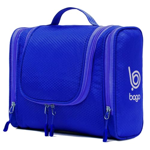 Bago Travel Toiletry Bag for Women and Men - Large Waterproof Hanging Large Toiletry Bag for Bathroom and Travel Bag for Toiletries Organizer - Makeup Bag (DeepBlue) - color: DeepBlue, size: Large