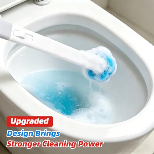 2 Pack Disposable Toilet Brush with 54 Refills, Toilet Bowl Cleaner, Toilet Brush and Holde Set, Wall Mounted Toilet Bowl Scrubber for Bathroom Maintenance - style: 2 Brush+54 Refills